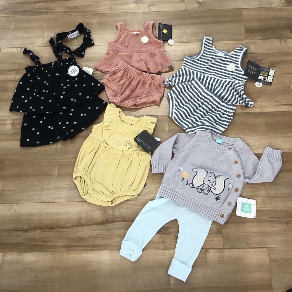 Lot Of 5 Baby Girls 3/6m Outfits (0160)